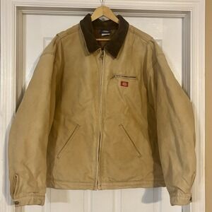 Dickies Chore Coat Size 4XL Brown Duck Blanket Lined Detroit Style Jacket 90s